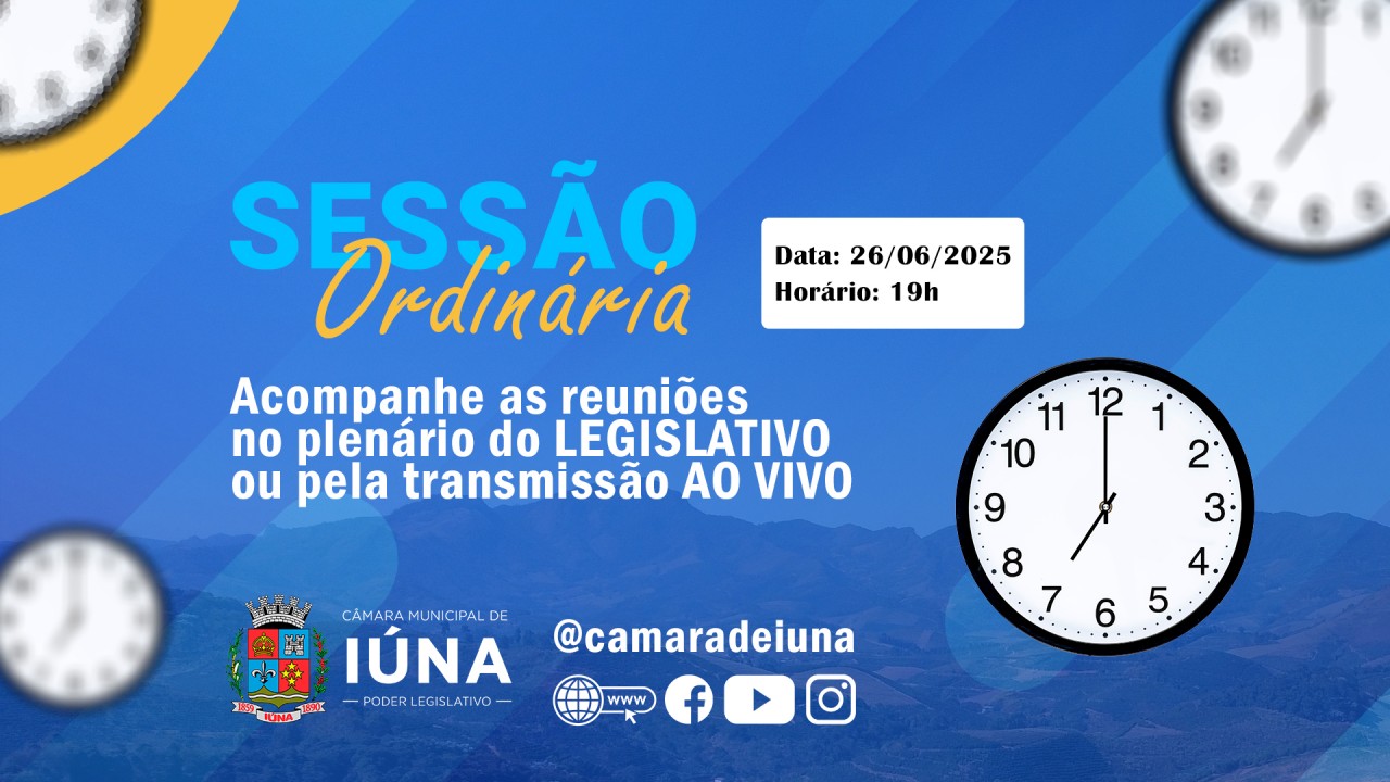 Câmara Municipal realiza 18ª Sessão Ordinária nesta quinta-feira (26) Câmara Municipal realiza 18ª Sessão Ordinária nesta quinta-feira (26)